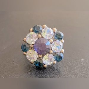 Flower blue stone ring
